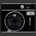 Vintage Polaroid Camera With Classic Black Body Flash And Detachable Lens