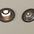 Modern Recessed Downlights and Spotlights with Black Trim and Metallic Interior