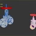 Silver Metal Valves With Red Handles And Different Sizes For Industrial Applications