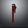 Red Adjustable Pipe Wrench Sturdy Plumbing Tool With Metal Jaws And Handle