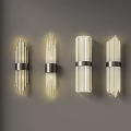 Modern Linear Wall Mounted Lamps With Metallic Ring And Warm Illumination Design 3d model