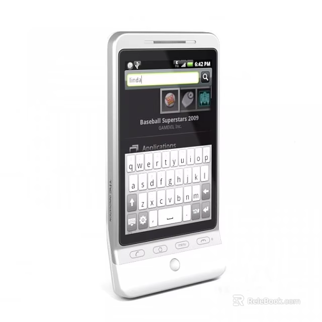 Sleek Mobile Phone With Text Messaging Interface QWERTY Keyboard And White Design 3d model 