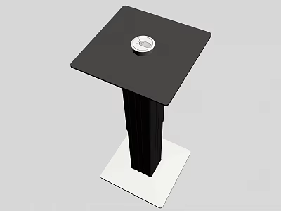 Sturdy Industrial Equipment With Square Tabletop Black Columnar Support Central Circular Device And White Base 3d model