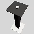 Sturdy Industrial Equipment With Square Tabletop Black Columnar Support Central Circular Device And White Base