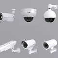 Different Types Of White Dome And Bullet Surveillance Cameras For Security Monitoring