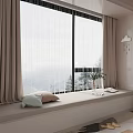 Cozy Window Seat Interior With Large Window Mountain View Curtains Pillows And Vase Books