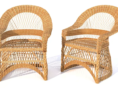 Handwoven Rattan Leisure Chairs With Comfortable Woven Design For Outdoor Indoor Use 3d model