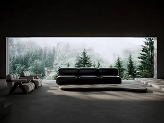 Quiet Exhibition Hall Sofa 3d model