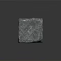 Rough Gray Natural Stone Block With Textured Surface On Dark Background And Reflection 3d model