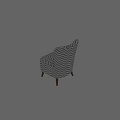 Stylish Accent Chair With Chevron Pattern Gray And White Fabric Wooden Legs