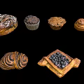 Assorted Freshly Baked Pastries With Cinnamon Rolls Muffins Tarts And Blueberry Rolls