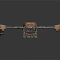 Mechanical Robot Character Displaying Extended Arms And Intricate Metal Body Design