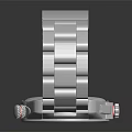 Stylish Wrist Watch With Silver Stainless Steel Strap And Black Dial