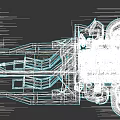 Car Chassis Structure With Suspension System And Black Wheels