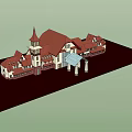 Classic Detached Villa With Red Roof Tower And Spacious Exterior Design