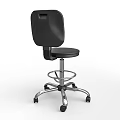 Black Office Chair With Swivel Casters Chrome Base And Padded Seat