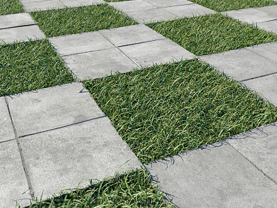 Modern floor tile lawn ground square tile model