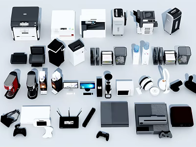 Smart Machines Featuring Printers Routers Controllers And Home Office Electronic Devices 3d model