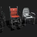 Medical Equipment Collection Featuring Wheelchair Foldable Chair and Commode Chair
