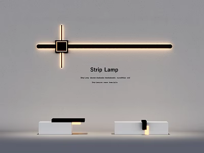 White Modern Reception Desk With Wall Mounted Strip Lamp And Geometric Design Soft Lighting 3d model