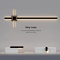 White Modern Reception Desk With Wall Mounted Strip Lamp And Geometric Design Soft Lighting