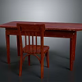 Classic Wooden Desk With Matching Chair For Home Office Interior Setup