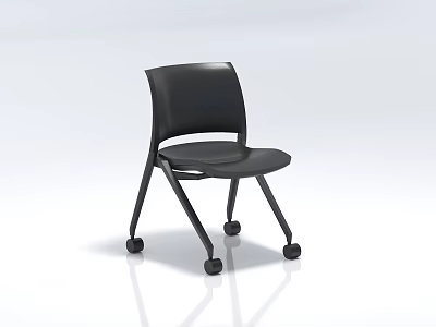 Black Office Chair With Rolling Wheels And Modern Ergonomic Design For Workspace 3d model
