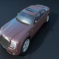 Burgundy Sedan Car Featuring Sunroof And Silver Alloy Wheels Exterior