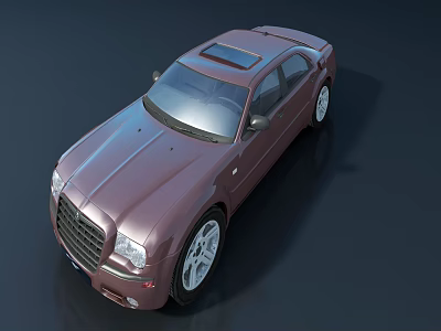 Burgundy Sedan Car Featuring Sunroof And Silver Alloy Wheels Exterior 3d model