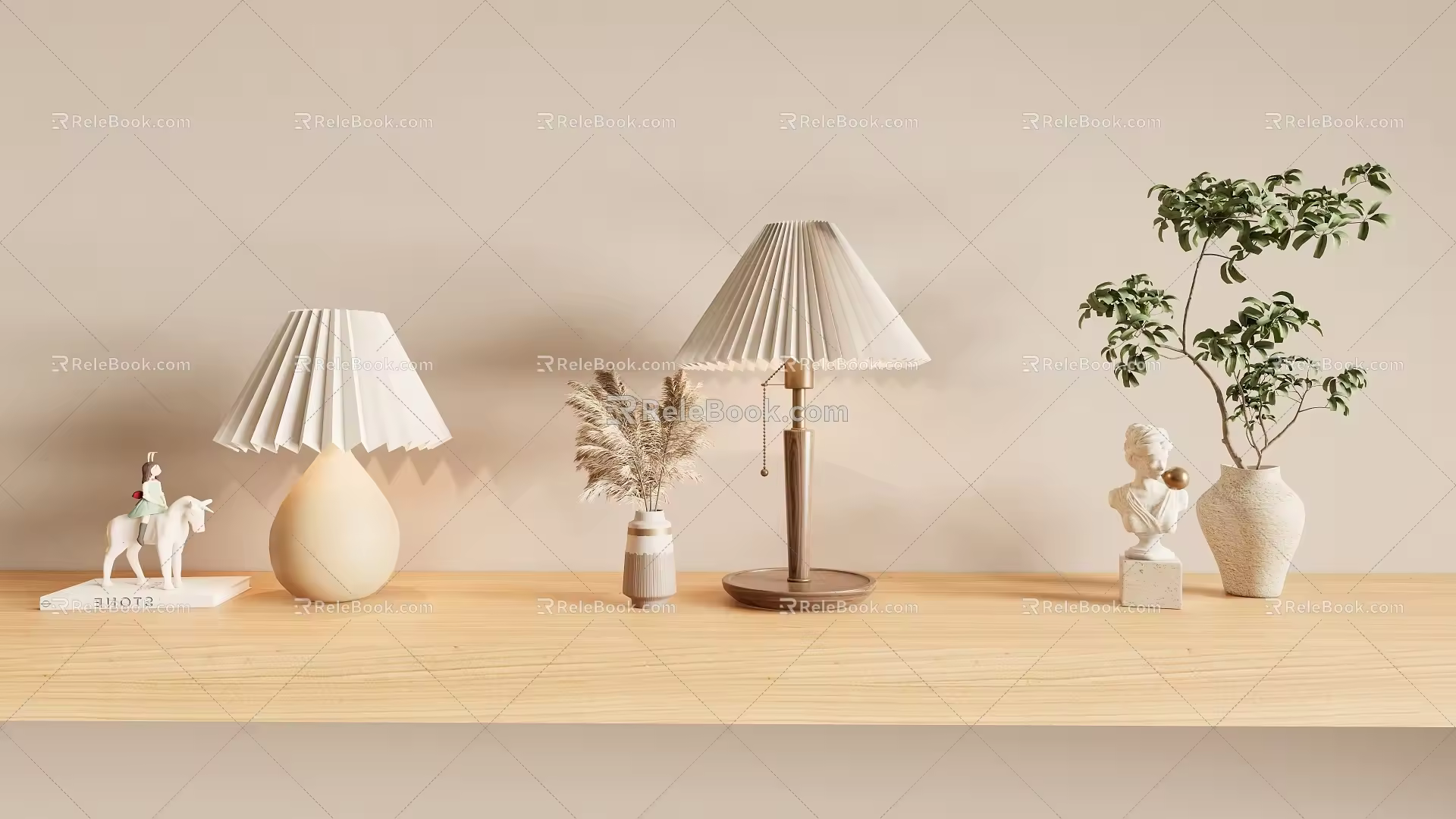 Nordic bedside table lamp ornaments 3d model