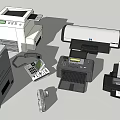 Modern Office Electrical Appliances Featuring Printers Copiers Scanners And Multifunction Devices 3d model