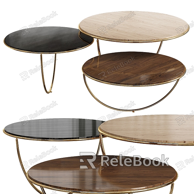 Solid wood coffee table combination model