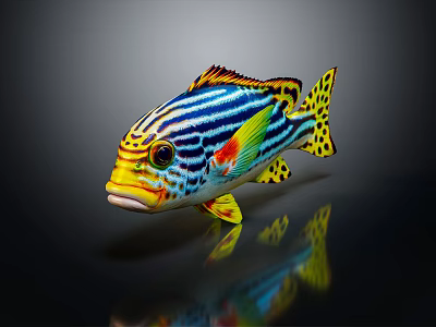 Modern Fish Tropical Fish Ornamental Fish 3d model