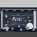 Creative Space Theme Window Display With Diverse Planets Models And Spacecraft Decorations 3d model