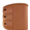 Italian Style Bedside Table Round Simple Small Apartment Bedside Cabinet Light Luxury Solid Wood Large Drawer Leather Art Cabinet 3d model