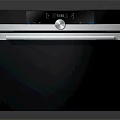 Modern Stainless Steel Oven Kitchen Appliance With Sleek Control Panel And Glass Door
