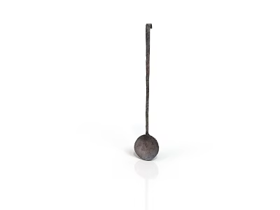 Durable Metal Spoon With Long Handle And Round Bowl For Kitchen Use 3d model