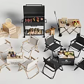 Outdoor Camping Storage Solutions With Foldable Chairs Grill And Side Tables 3d model