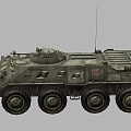 Armored Vehicle BTR80 Armored Transport Vehicle Armored Vehicle Launcher Infantry Vehicle Low Face Number Low Model Simple Model Game Sub-era Film and Television Level 3d model