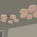 Modern Petal Shaped Ceiling Lights With Multiple Round Lamps In Room Interior 3d model