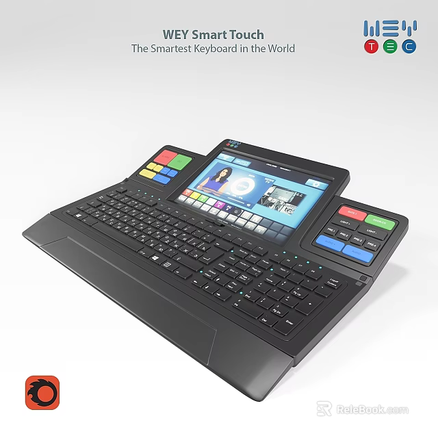 Portable Electronic Terminal With Keyboard Colorful Buttons And Touch Screen Display Interface 3d model