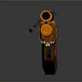 Classic Double Barrel Shotgun With Wooden Stock Black Barrels And Red Logo