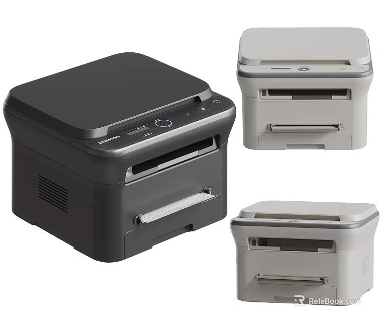 Multifunctional Office Printers in Different Colors with Compact Design for Workplace Use 3d model