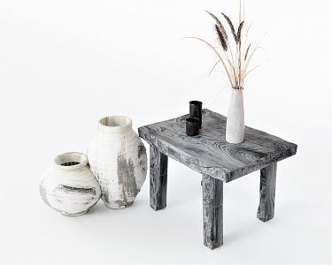 Modern Stool Log Stool Low Stool Shoe Stool Jar Plant Vase Ornaments 3d model