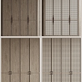 Silent Wind Wardrobe Wooden Wardrobe Rattan Wardrobe 3d model