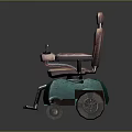 Vintage Style Electric Wheelchair With Pink Seat Green Base And Control Lever
