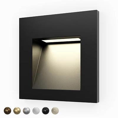 Black Square Recessed Downlight Spotlight Modern Indoor LED Lighting Fixture for Home 3d model