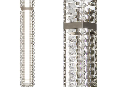 Modern Crystal Floor Lamp With Transparent Cut Design And Metal Frame 3d model