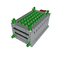 Industrial Equipment With Gray Metal Structure Green Circular Buttons And Red Handle