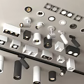 Modern Downlights And Spotlights Collection With Various Styles And Ceiling Mounted Designs 3d model